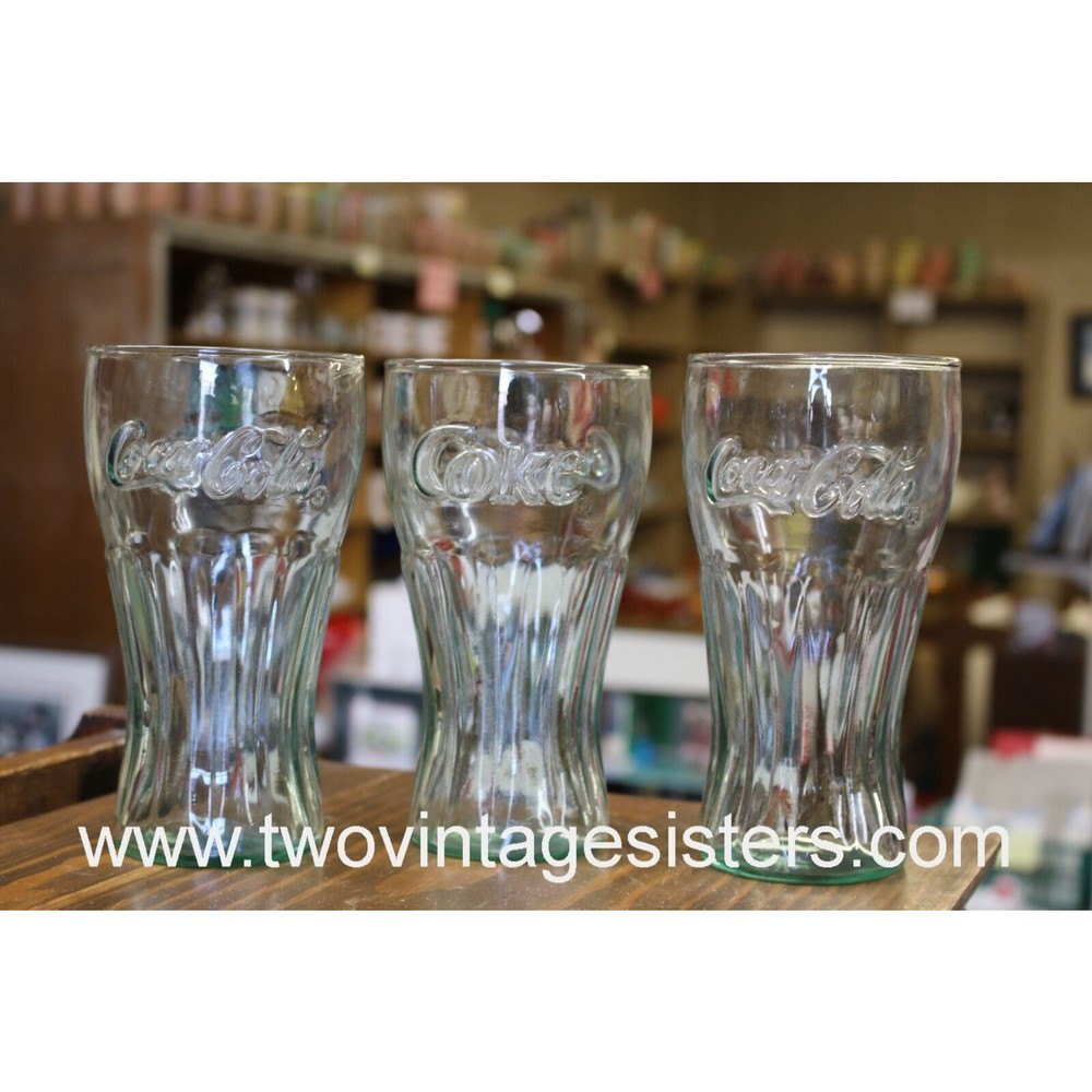 Imperial Glass Libbey Coca Cola Green Verde Vintage Glasses